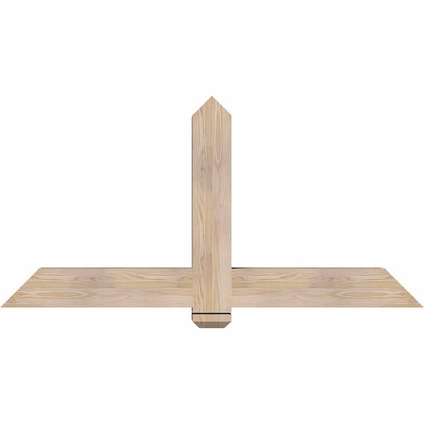 Ekena Millwork Eugene Smooth Timber Gable Bracket, Douglas Fir, 60"W x 30"H x 5 1/2"D x 5 1/2"F, 12/12 Pitch GBW060X30X0606EUG00SDF - main
